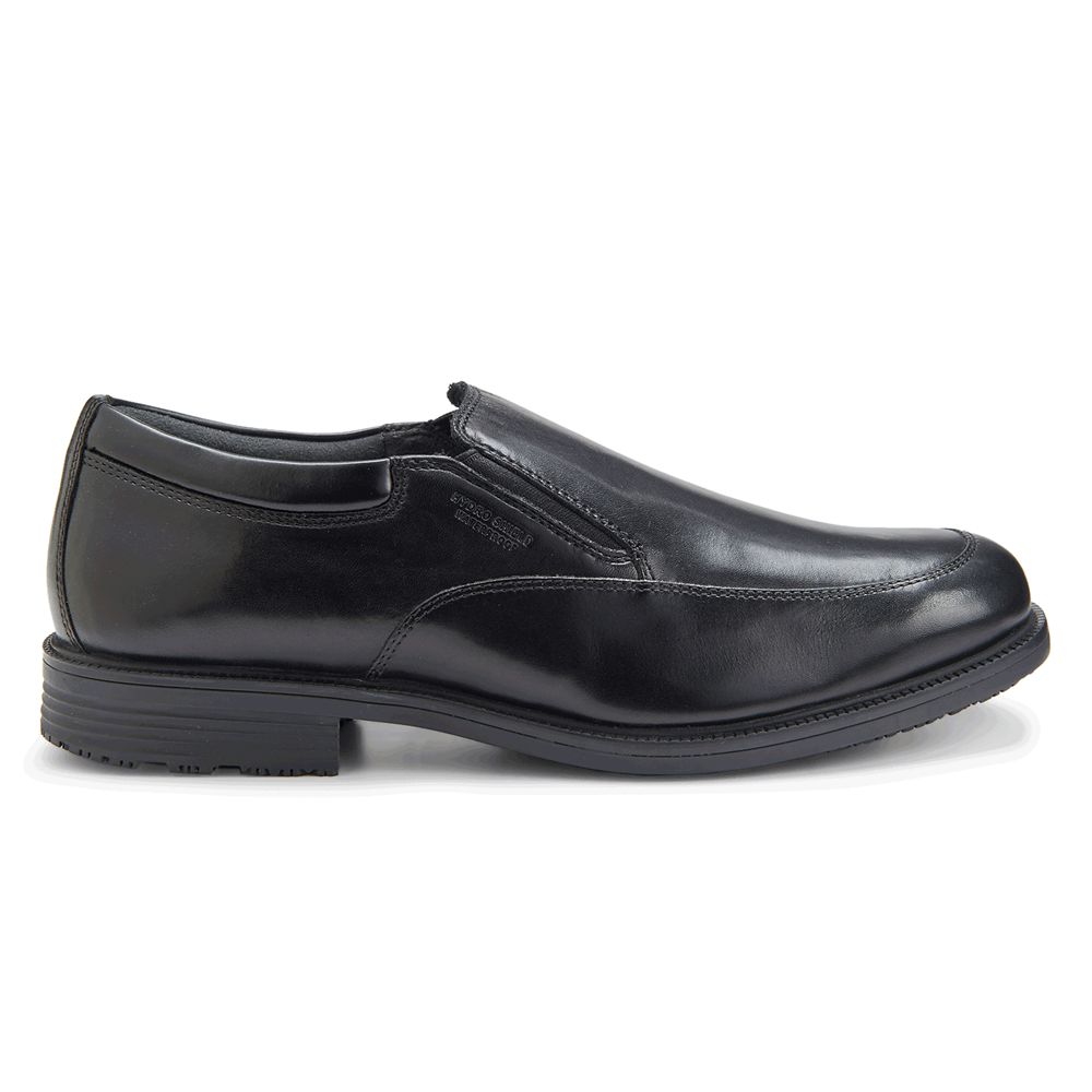 Rockport Men's Lead The Pack Waterproof Slip-Ons - Black - USA (0967KTWQY)